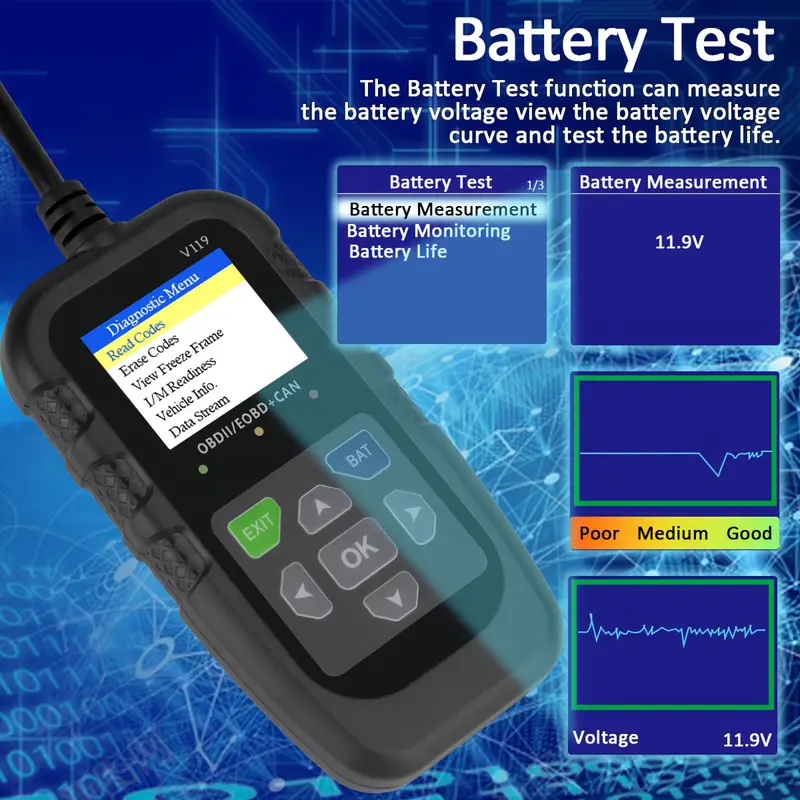 Lecteur de codes OBD2 V119, ou - Logic Analyzer Usb avis et prix
